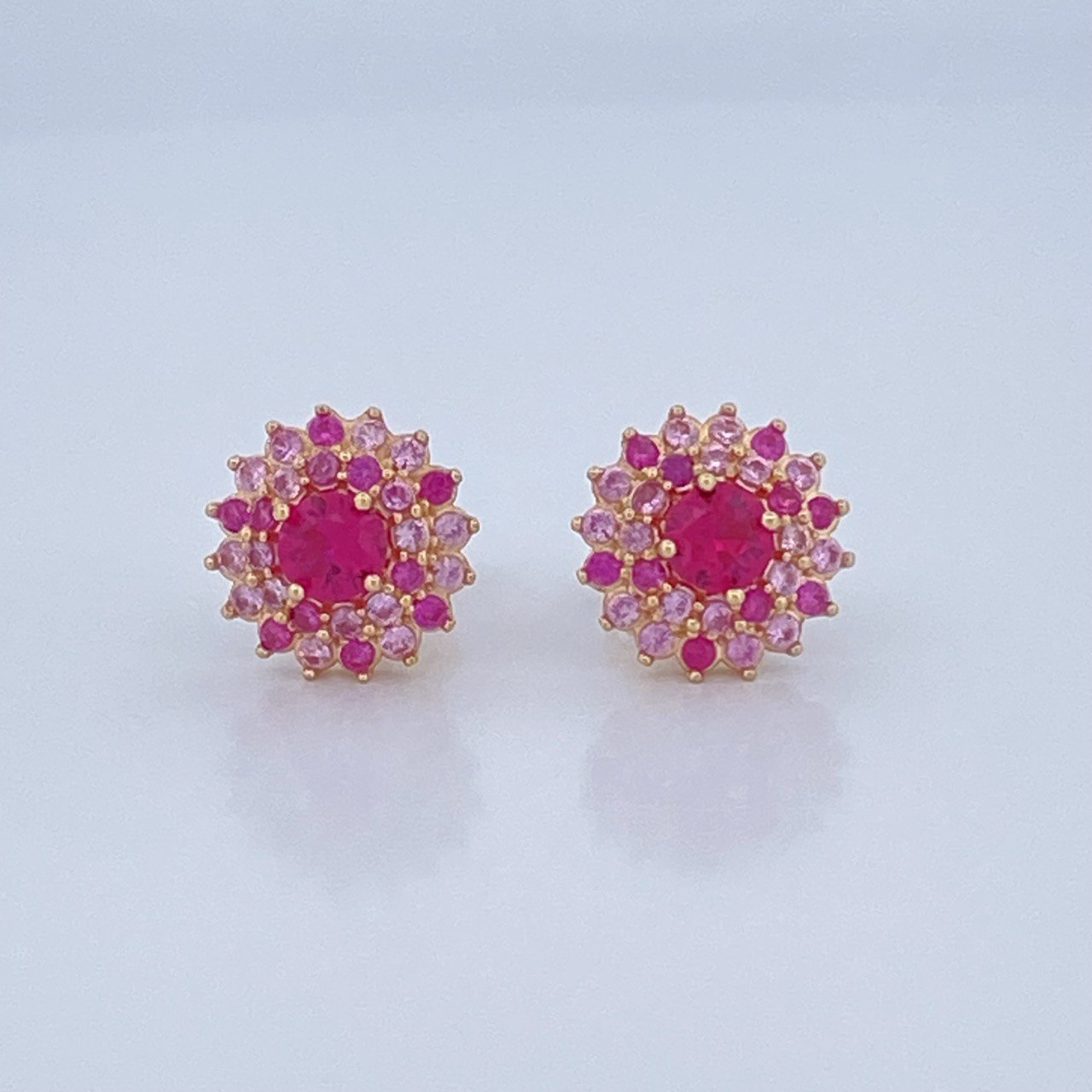 Lotus Flower Stud Earrings 3.3gr / 18K Gold $