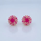 Lotus Flower Stud Earrings 3.3gr / 18K Gold $
