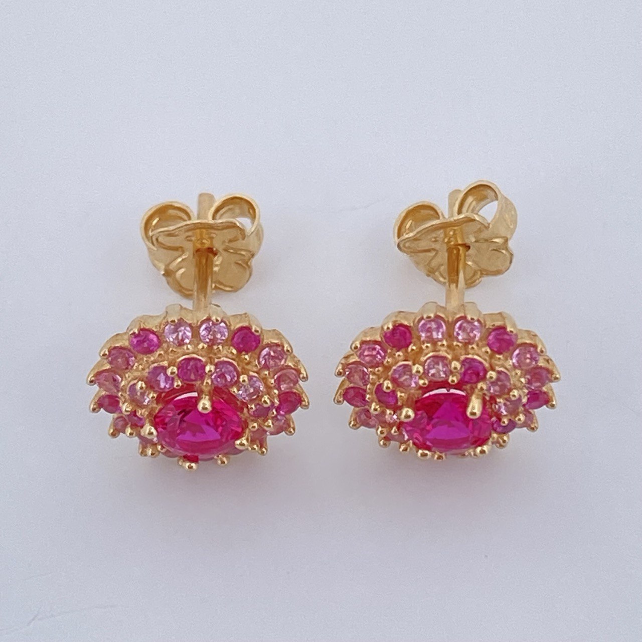 Lotus Flower Stud Earrings 3.3gr / 18K Gold $