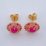 Lotus Flower Stud Earrings 3.3gr / 18K Gold $
