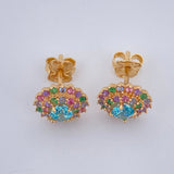 Lotus Flower Stud Earrings 3.25gr / 18K Gold $