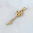 Pendant Victorian Key 1.7gr / 3.2cm / White Zircons 18K Yellow Gold ©