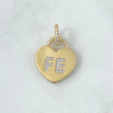 Pendant Heart Faith 2.65gr / 2.5cm / White Zircons 18K Yellow Gold ©