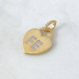 Pendant Heart Faith 2.65gr / 2.5cm / White Zircons 18K Yellow Gold ©