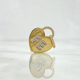 Pendant Heart Faith 2.65gr / 2.5cm / White Zircons 18K Yellow Gold ©