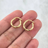 Hoop Earrings Lizy 1.6gr / 1.7cm / Yellow Gold 18K Dotted *