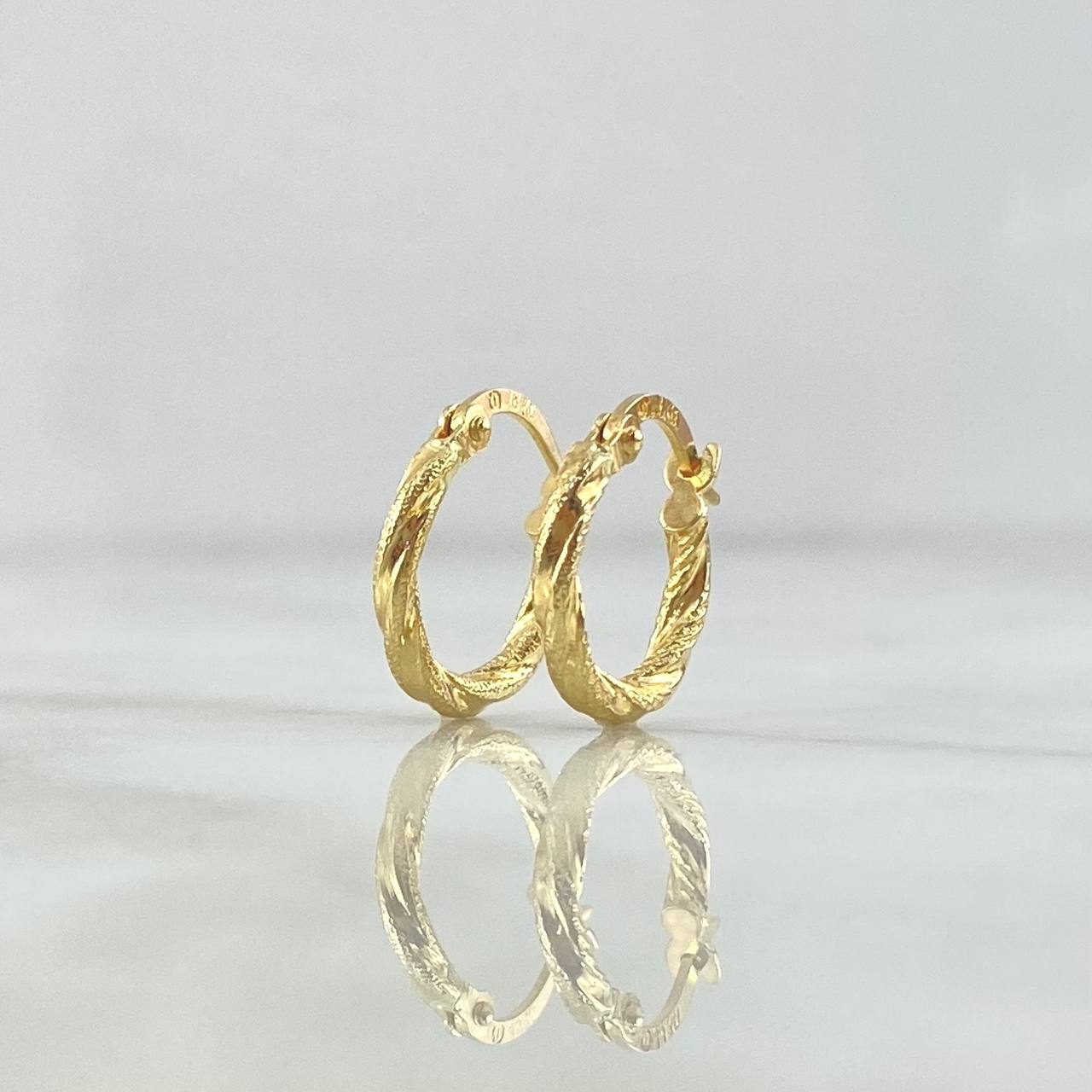 Hoop Earrings Lizy 1.6gr / 1.7cm / Yellow Gold 18K Dotted *