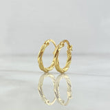 Hoop Earrings Lizy 1.6gr / 1.7cm / Yellow Gold 18K Dotted *