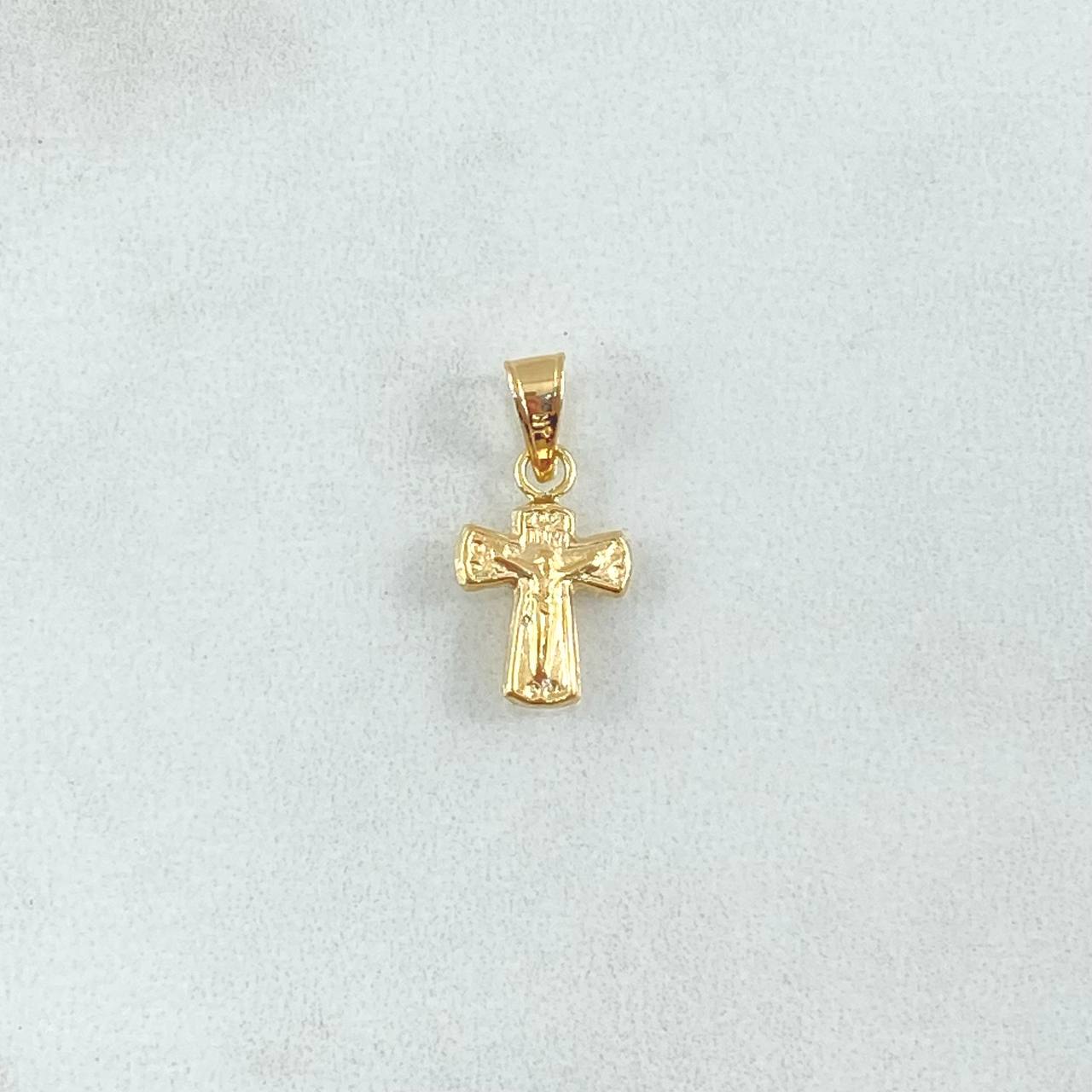 Dije Cruz Cristo 0.4gr / 2.5cm / Puntas Ovaladas Oro Amarillo 18K *