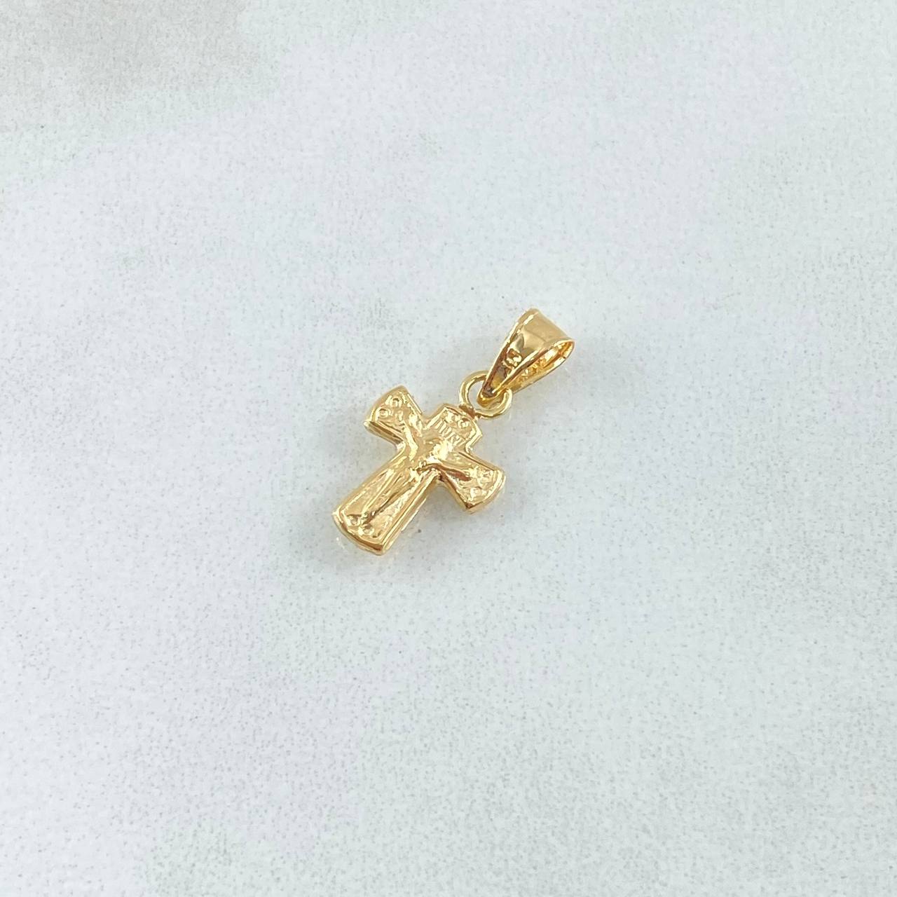 Pendant Cross Christ 0.35gr / 1.8cm / 18K Yellow Gold ©