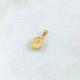 Pendant Miraculous Virgin 0.45gr / 1.5cm / Matte Oval Yellow Gold 18K ©