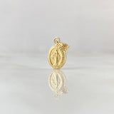 Pendant Miraculous Virgin 0.45gr / 1.5cm / Matte Oval Yellow Gold 18K ©