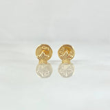 Stud Earrings Star 0.4gr / 4mm Diamond Cut Yellow Gold 18K