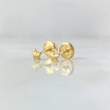 Stud Earrings Star 0.4gr / 4mm Diamond Cut Yellow Gold 18K
