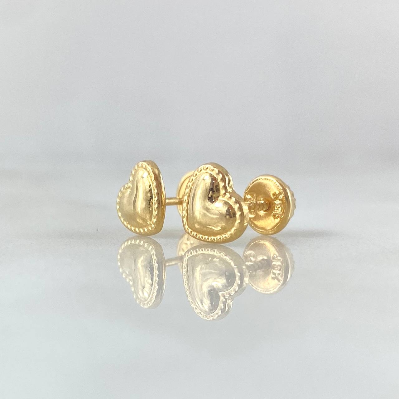 Topos Corazon Bordeado 0.7gr / 6.6mm Oro Amarillo 18K