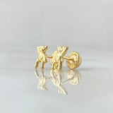 Stud Earrings Bear Hand Up 0.55gr / 7.7mm Yellow Gold 18K