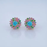 Lotus Flower Stud Earrings 3.25gr / 18K Gold $