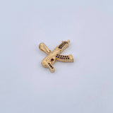 Dije MP15 3.9gr / 2.5cm / Circones Negros Oro Amarillo 18K &