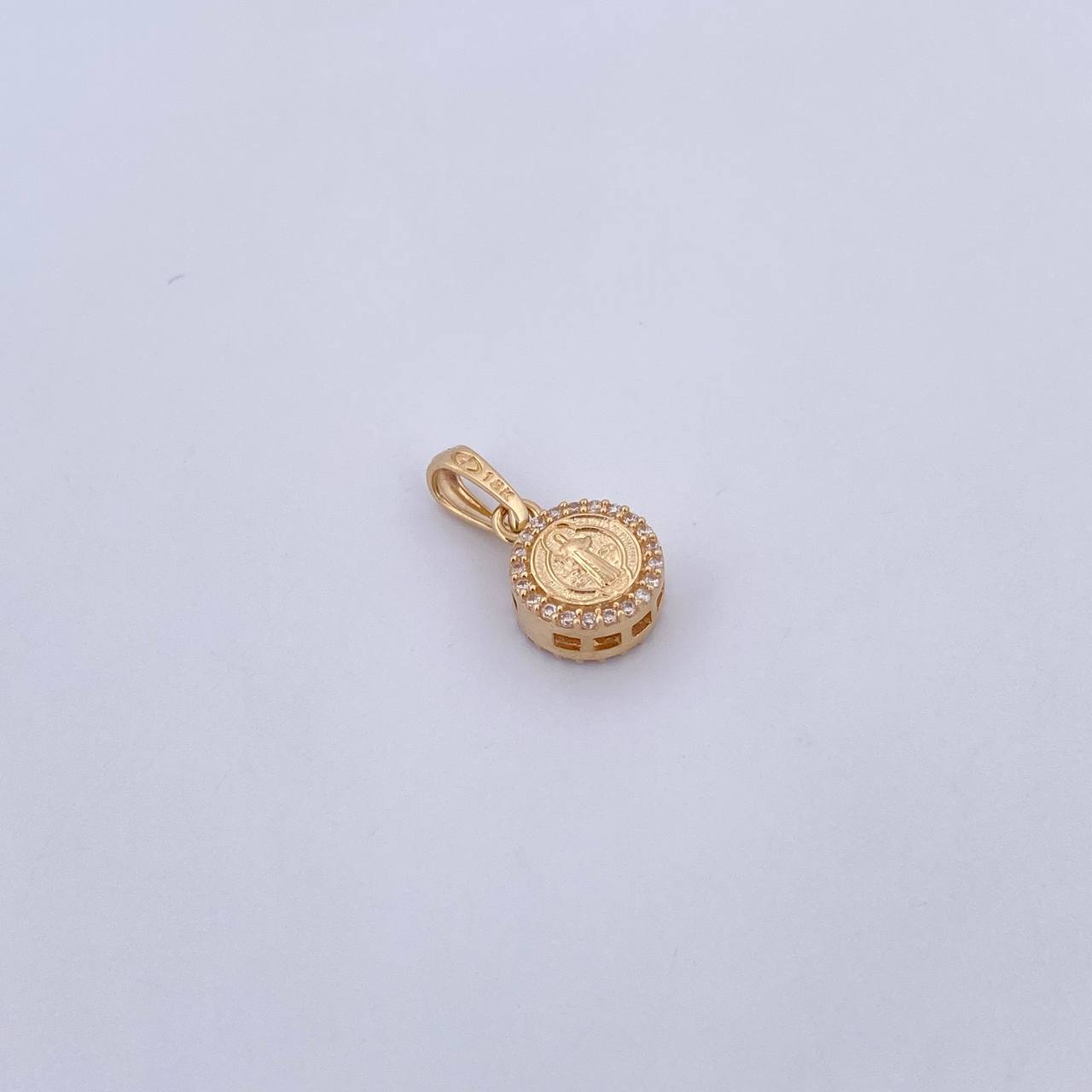 Pendant San Benito 1.9gr / 1.8cm / White Zircons 18K Yellow Gold &