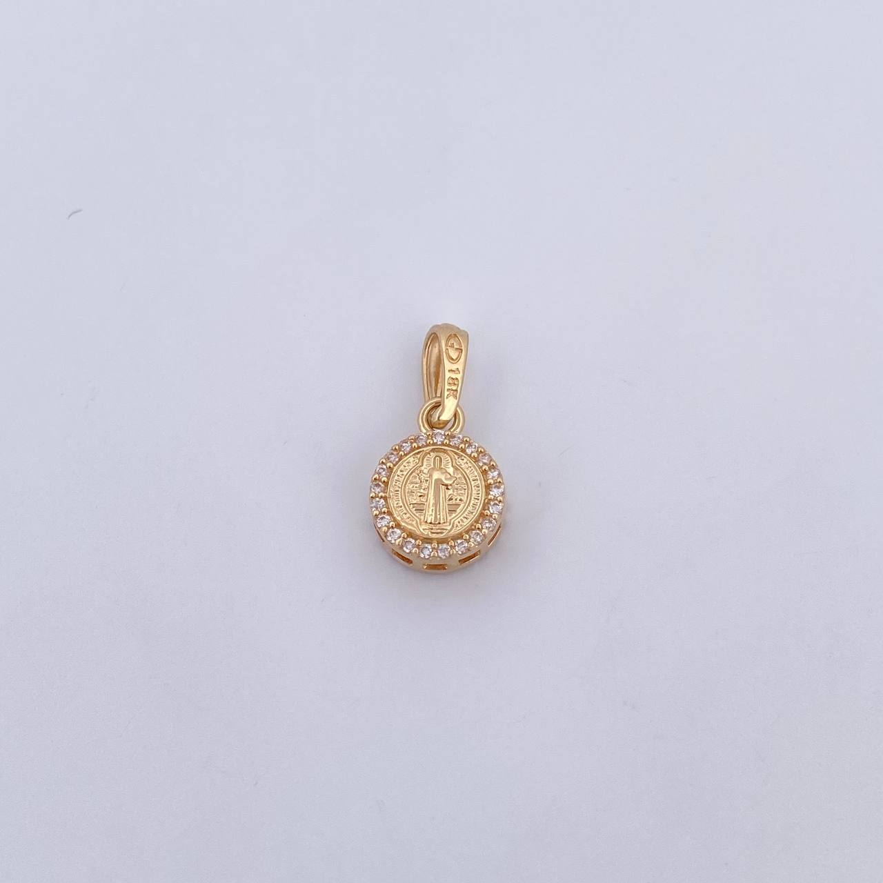 Pendant San Benito 1.9gr / 1.8cm / White Zircons 18K Yellow Gold &
