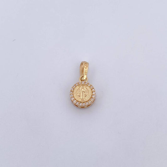 Pendant San Benito 1.9gr / 1.8cm / White Zircons 18K Yellow Gold &