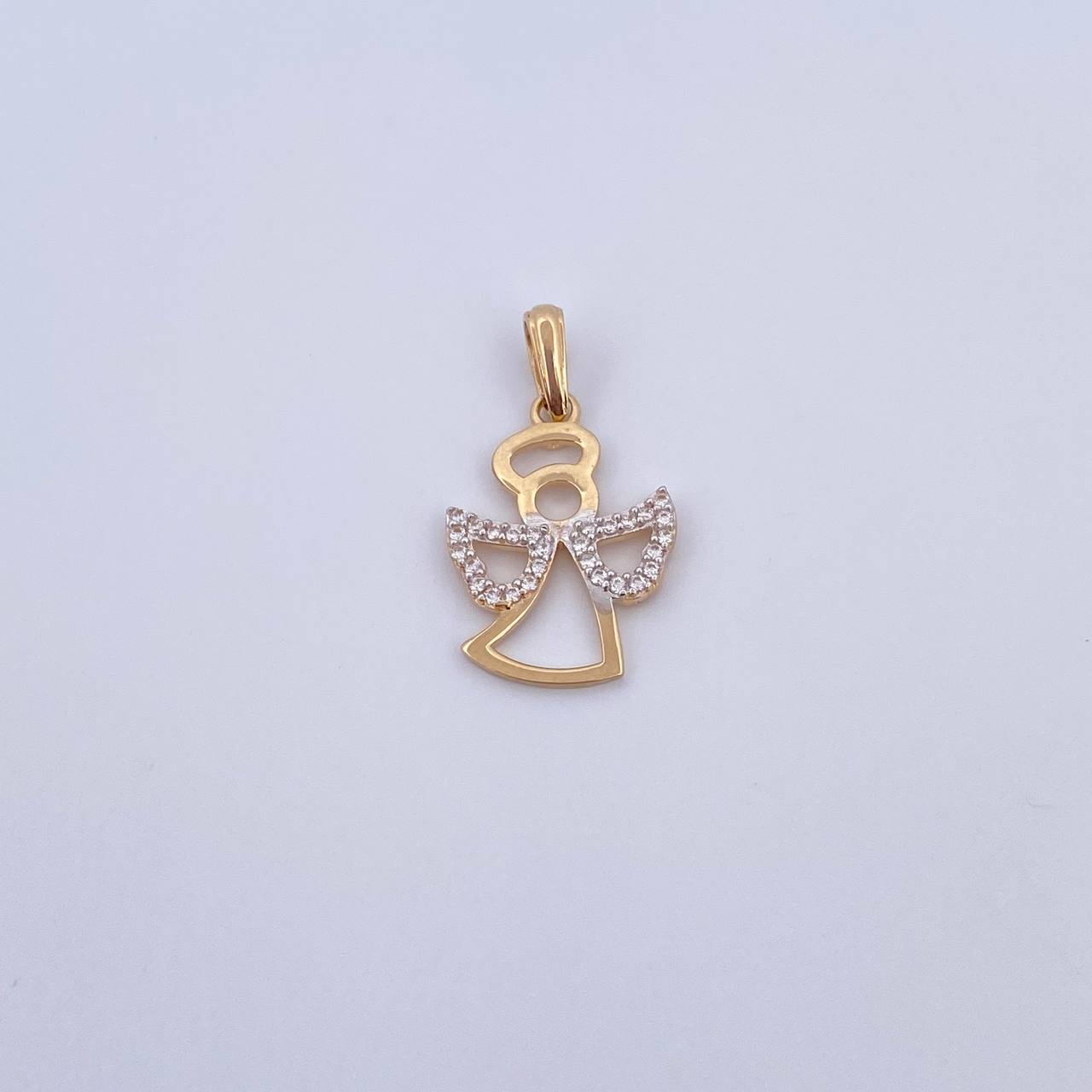 Pendant Angel 1.55gr / 2.5cm / White Zirconia Two 18K Yellow and White Gold &