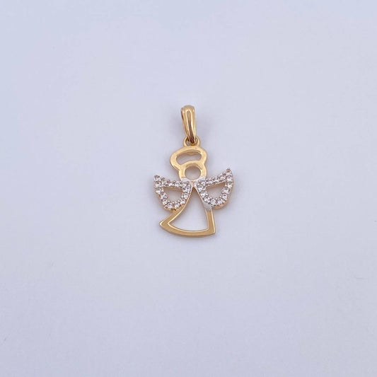 Pendant Angel 1.55gr / 2.5cm / White Zirconia Two 18K Yellow and White Gold &