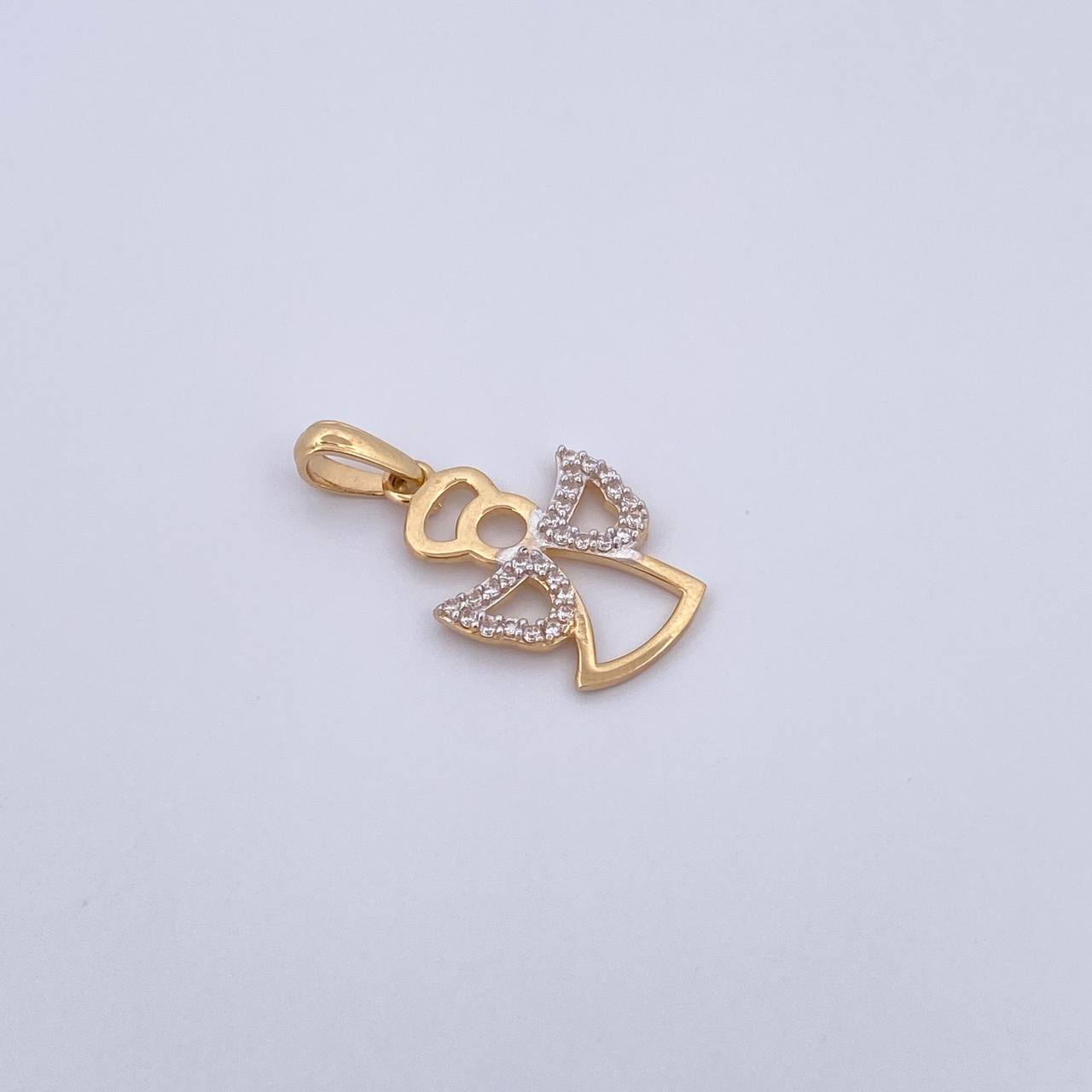 Pendant Angel 1.55gr / 2.5cm / White Zirconia Two 18K Yellow and White Gold &
