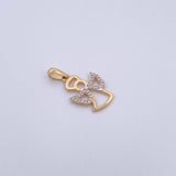 Pendant Angel 1.55gr / 2.5cm / White Zirconia Two 18K Yellow and White Gold &
