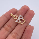 Pendant Angel 1.55gr / 2.5cm / White Zirconia Two 18K Yellow and White Gold &