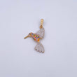 Pendant Colibri 2gr / 3.2cm / Colored Zircons Two 18K Yellow and White Golds &