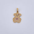 Pendant Bear Ts 2.3gr / 2.8cm / Purple Black White Zircons 18K Yellow Gold &