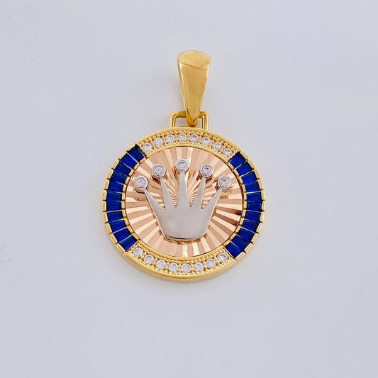 Dije Medalla Corona 6.05g / 1 1/2 in Tres Oros 18K