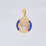 Dije Medalla Corona 6.05g / 1 1/2 in Tres Oros 18K