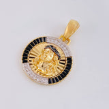 Dije Medalla Rostro Jesus 6.7g / 1 1/4 in Dos Oros Amarillo Blanco 18K