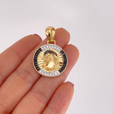 Dije Medalla Rostro Jesus 6.7g / 1 1/4 in Dos Oros Amarillo Blanco 18K