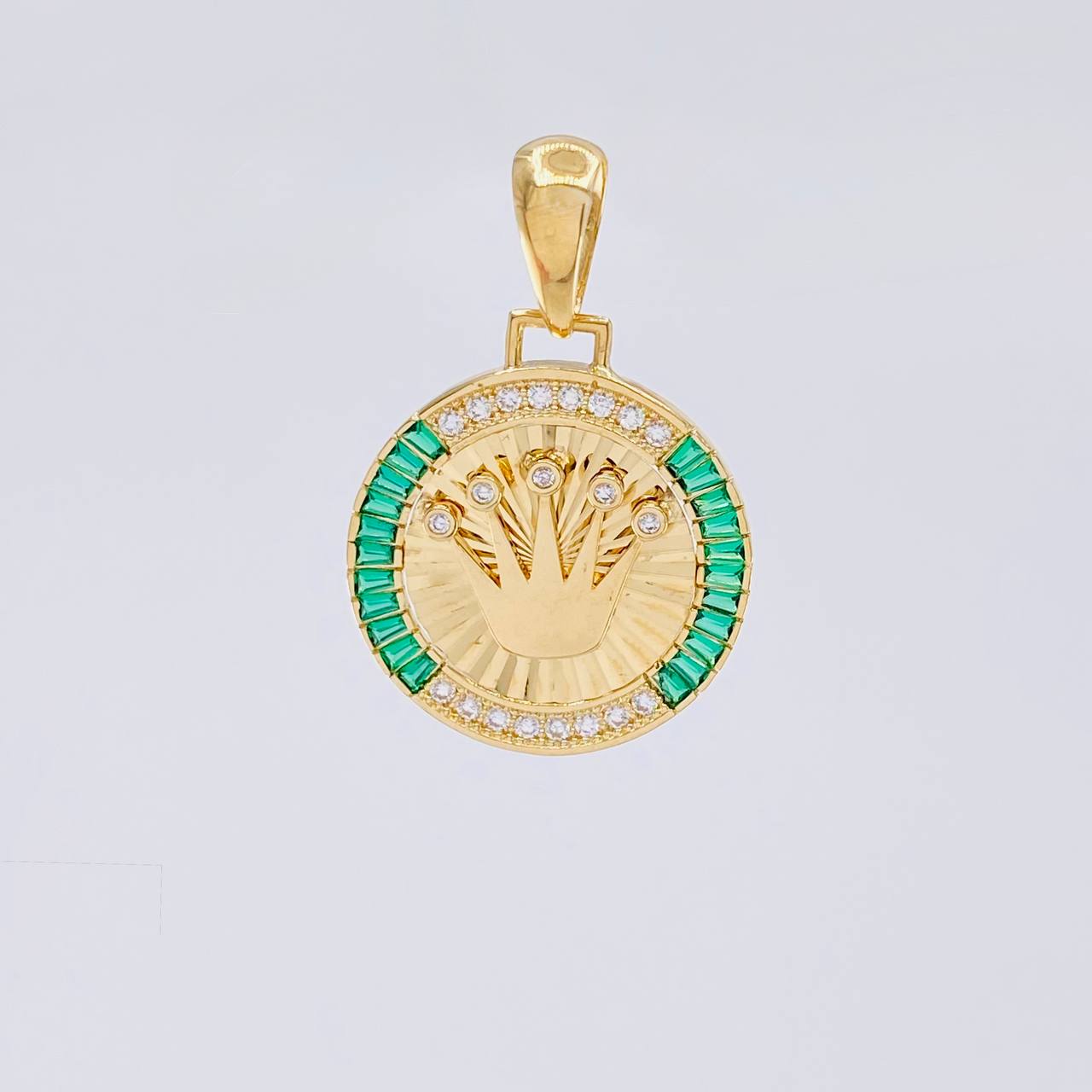 Dije Medalla Corona 5.85g / 1 1/2 in Oro Amarillo 18K