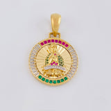Dije Medalla Virgen Guadalupe 6.8g / 1 1/4 in Dos Oros Amarillo Blanco 18K