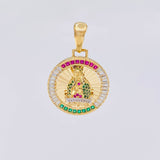 Dije Medalla Virgen Guadalupe 6.8g / 1 1/4 in Dos Oros Amarillo Blanco 18K