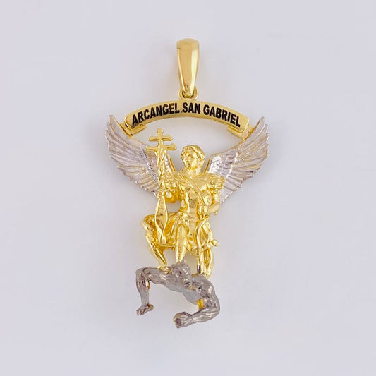 Dije Arcangel San Gabriel 20g / 2 in Dos Oros Amarillo Blanco 18K
