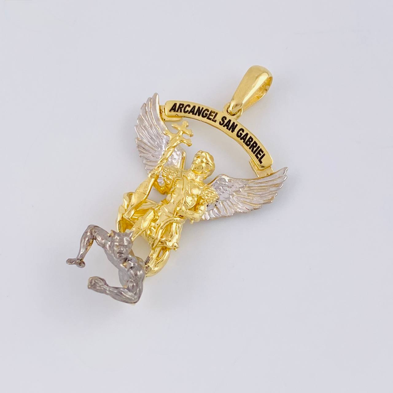 Dije Arcangel San Gabriel 20g / 2 in Dos Oros Amarillo Blanco 18K