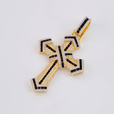 Dije Cruz Entrelazada 19g / 2 3/4 in Dos Oros Amarillo Blanco 18K