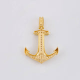 Dije Ancla Cristo 5.4g / 1 1/2 in Dos Oros Amarillo Blanco 18K