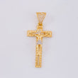 Dije Cruz Cristo 5.85g / 1 3/4 in Dos Oros Amarillo Blanco 18K