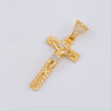 Dije Cruz Cristo 5.85g / 1 3/4 in Dos Oros Amarillo Blanco 18K