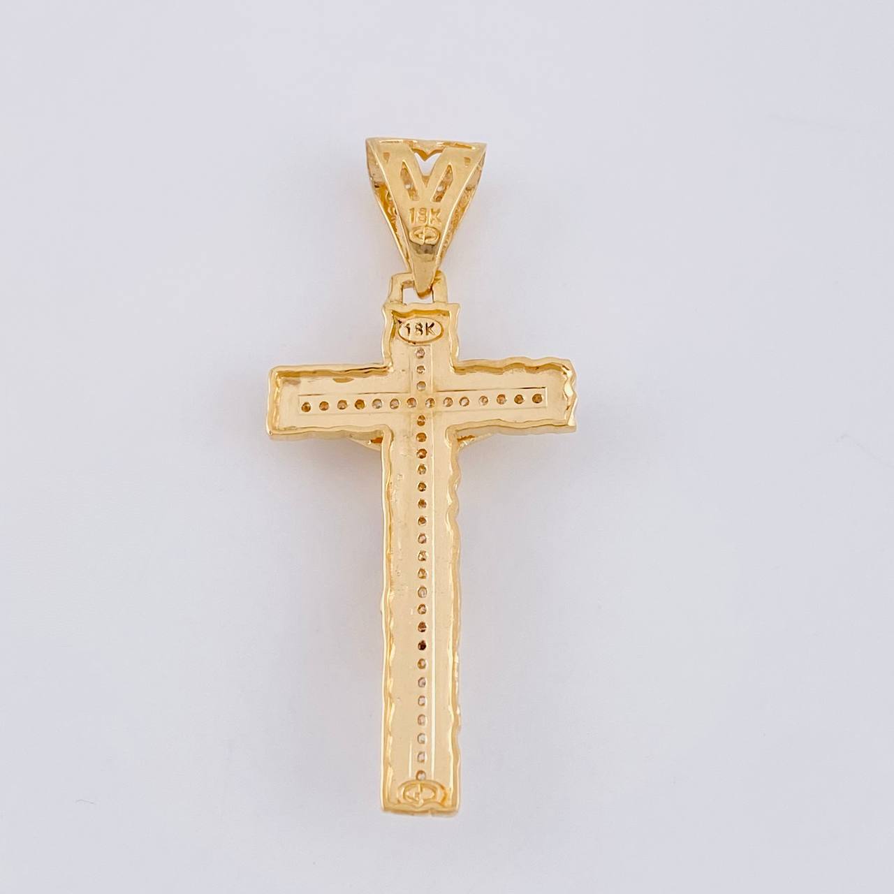 Dije Cruz Cristo 5.85g / 1 3/4 in Dos Oros Amarillo Blanco 18K