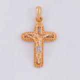Dije Cruz Cristo 6.6g / 1 1/2 in Dos Oros Blanco Rosa 18K