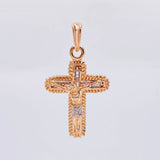 Dije Cruz Cristo 6.6g / 1 1/2 in Dos Oros Blanco Rosa 18K