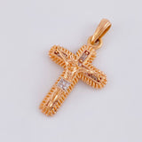 Dije Cruz Cristo 6.6g / 1 1/2 in Dos Oros Blanco Rosa 18K