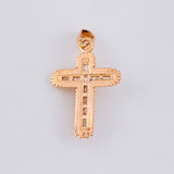 Dije Cruz Cristo 6.6g / 1 1/2 in Dos Oros Blanco Rosa 18K